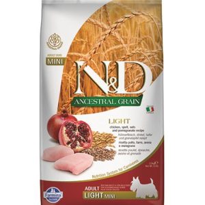 Farmina N&D dog AG adult mini, light, chicken, spelt, oats & pomegranate 2,5 kg