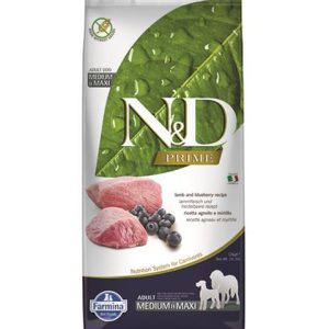Farmina N&D dog PRIME (GF) adult medium & maxi, lamb & blueberry 12 kg