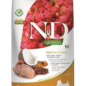 Farmina N&D dog QUINOA (GF) adult mini, skin & coat, quail & coconut 2,5 kg