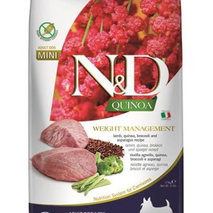 Farmina N&D dog QUINOA (GF) adult mini, weight managment, lamb 0,8 kg