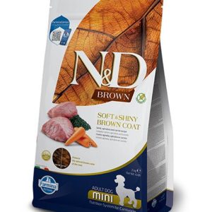 Farmina N&D dog BROWN (GF) adult mini, spirulina & carrot, lamb 5 kg