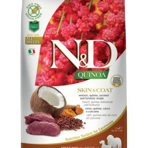 Farmina N&D dog QUINOA (GF) adult medium & maxi, skin & coat, venison & coconut 7 kg