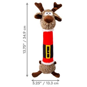Hračka Kong Dog Holiday Sherps™ Reindeer s pískatkom, polyester,černená M
