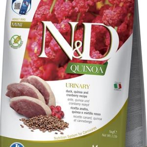 Farmina N&D dog QUINOA (GF) adult mini urinary , duck & cranberry 2 kg