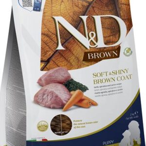 Farmina N&D dog BROWN (GF) puppy med/max, lamb, spirulina & carrot, 2 kg