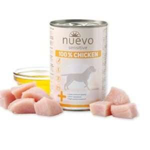 NUEVO dog Sensitive 100% Chicken bal. 400 g konzerva