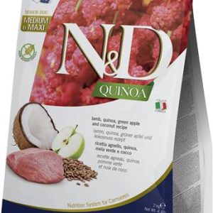 Farmina N&D dog QUINOA (GF) senior med/max lamb, green apple and coconut 2 kg