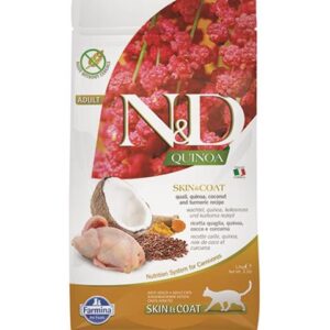 Farmina N&D cat QUINOA (GF) adult, skin & coat, quail & coconut 1,5 kg