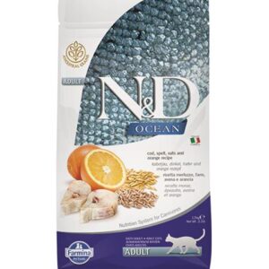 Farmina N&D cat OCEAN (AG) adult, codfish, spelt, oats & orange 1,5 kg