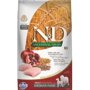Farmina N&D dog AG adult medium & maxi, chicken, spelt, oats & pomegranate 2,5 kg