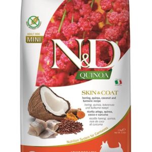 Farmina N&D dog QUINOA (GF) adult mini, skin & coat, herring & coconut 2,5 kg