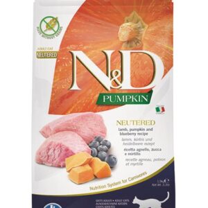 Farmina N&D cat PUMPKIN (GF) adult, neutered, lamb & blueberry 1,5 kg