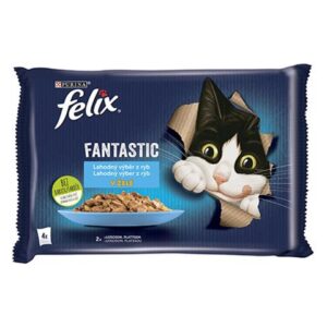 Nestlé FELIX Fantastic cat Multipack losos&platesa želé kapsička 4x85 g