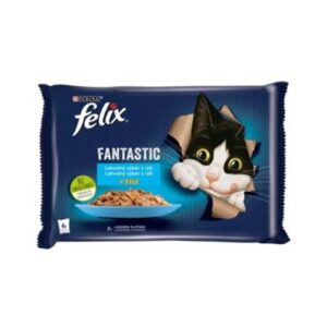 Nestlé FELIX Fantastic cat Multipack výber z rýb želé kapsička 4x85 g