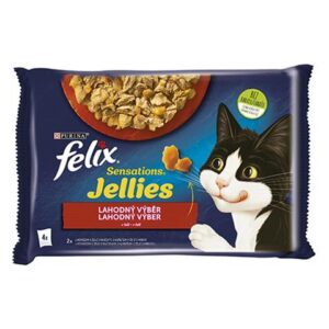 Nestlé FELIX Sensations cat Multipack hovädzie & kura v želé kapsička 4x85 g