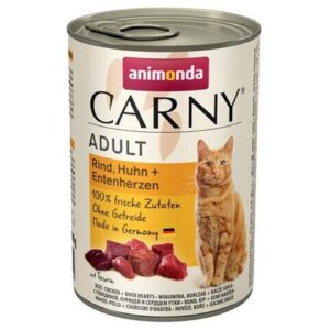 Animonda CARNY&reg; cat Adult hov&auml;dzie,kura a kačacie srdiečka 400 g konzerva