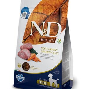 Farmina N&D dog BROWN (GF) adult mini, spirulina & carrot, lamb 2 kg