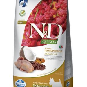 Farmina N&D dog QUINOA (GF) adult mini, skin & coat, quail & coconut 7 kg