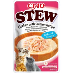 Inaba CIAO Stew Cat Kapsička Kura s lososom 1 ks 40 g