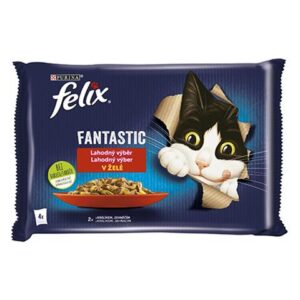 Nestlé FELIX Fantastic cat Multipack králik&jahňa želé kapsička 4x85 g