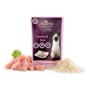 NUEVO cat Kitten Poultry with Rice bal. 16 x 85 g kapsičky