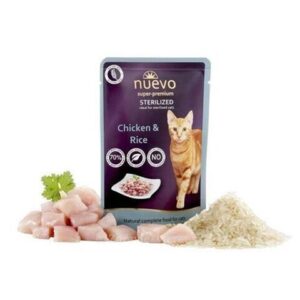 NUEVO cat Sterilized Chicken with Rice bal. 16 x 85 g kapsičky