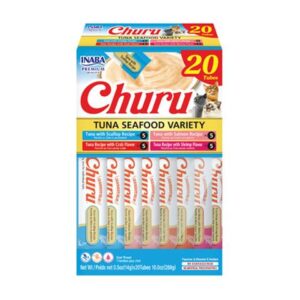 Pamlsok Inaba Churu cat Tuniak s morskými plodami 4 príchute 20 túb 280 g