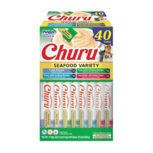 Pamlsok Inaba Churu cat Tuniak s morskými plodami 4 príchute 40 túb 560 g