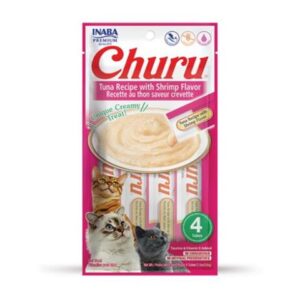 Pamlsok Inaba Churu Pyré cat Tuniak s krevetami 4 tuby 56 g