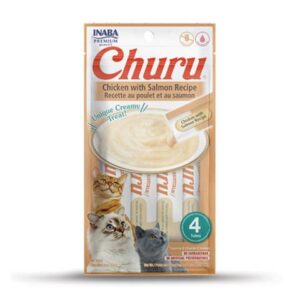 Pamlsok Inaba Churu Pyré cat Kura s lososom 4 tuby 56 g