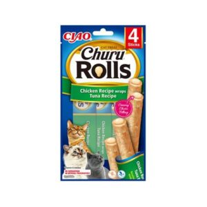 Pamlsok Inaba Churu Rolls cat Kura & Tuniak 4 tuby 40 g