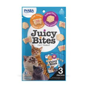 Pamlsok Inaba Juicy Bites cat Hrebenatka & Krab 3 x 11,30 g