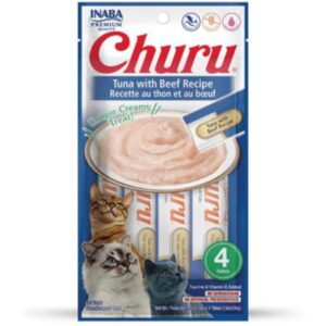 Pamlsok Inaba Churu Pyré cat Tuniak s hovädzou príchuťou 4 tuby 56 g