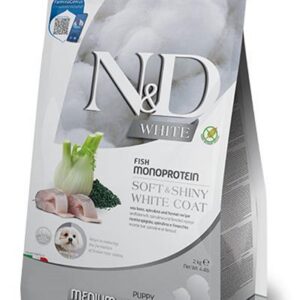 Farmina N&D dog WHITE (GF) puppy med/max, sea bass, spirulina & fenel 2 kg