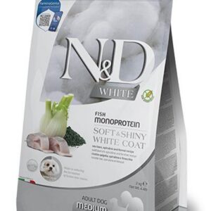 Farmina N&D dog WHITE (GF) adult med/max, sea bass, spirulina & fenel 2 kg