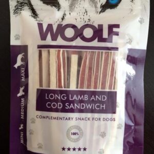 Pamlsok Woolf Dog Lamb & Codfish Soft Sandwich LONG 100 g